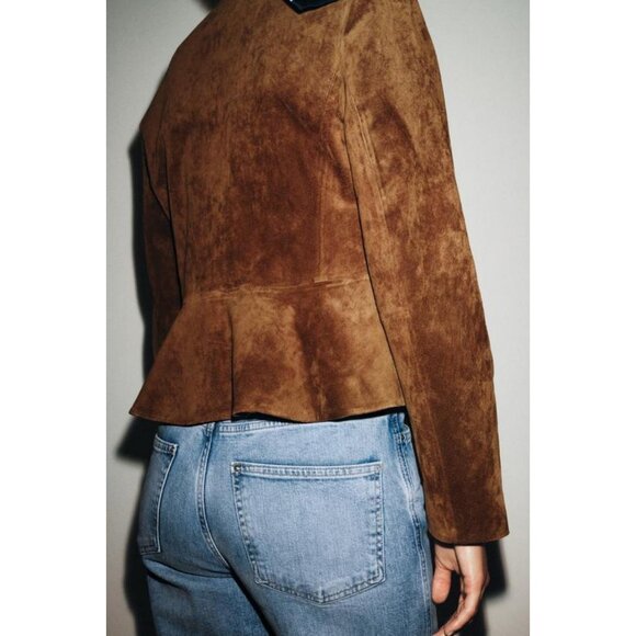 ZARA 100% LEATHER JACKET - Picture 5 of 9